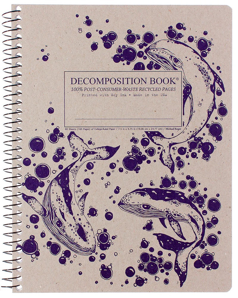 Humpback Whale Decomposition Spiral Notebook