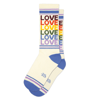 Love-Vintage Rainbow Gym Socks