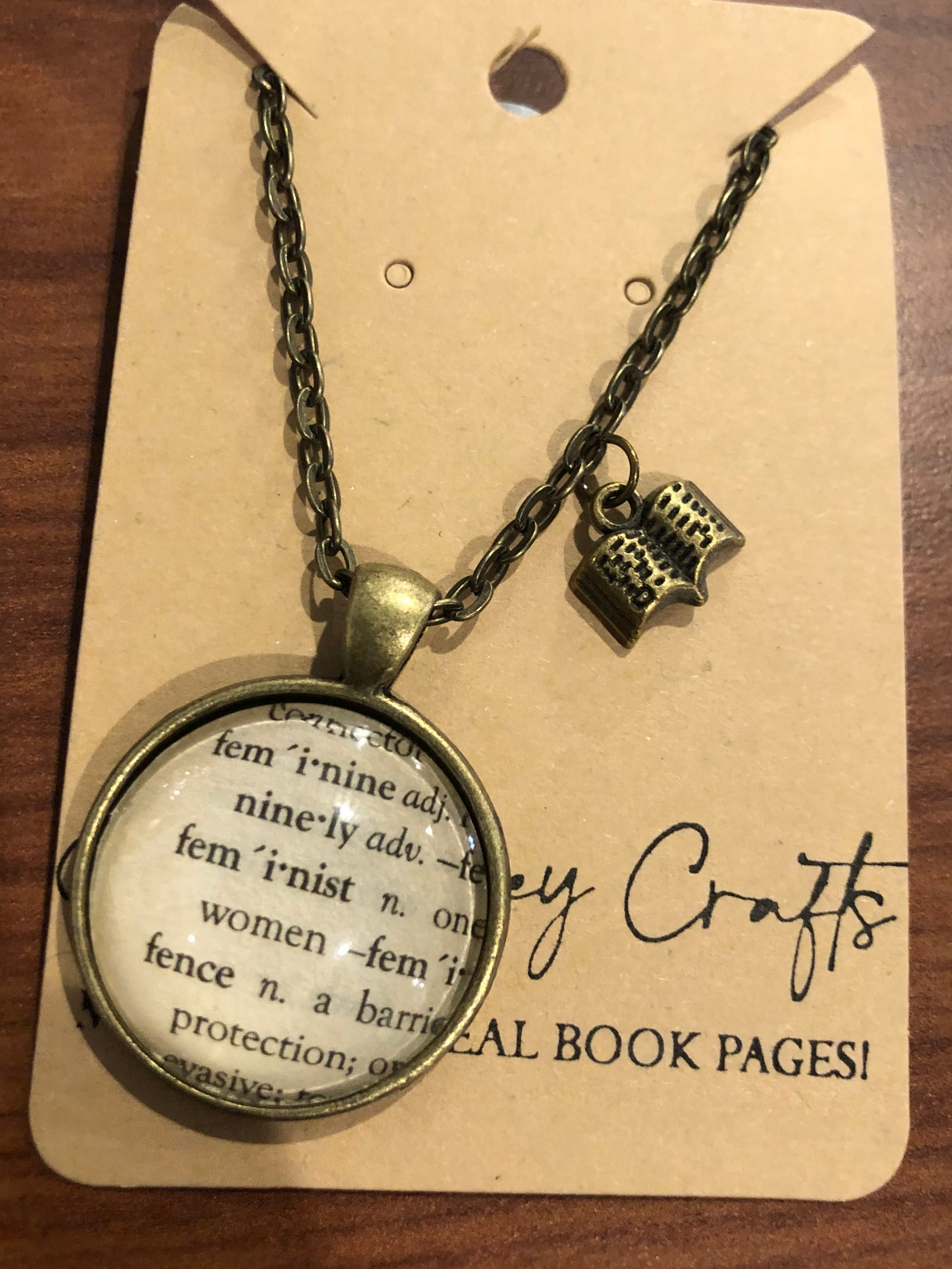 Dictionary Pages: Feminist Necklace