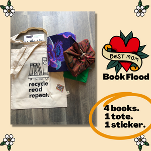 BEST MOM Book Flood: 4 Book Sampler + 1 Tote Bag + 1 Sticker